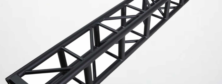 12-inch black bolt truss 10-foot segment rental for staging and event rigging
