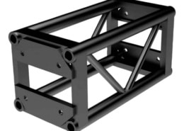 12-inch black bolt truss 2-foot segment rental for stage structures and lighting grids
