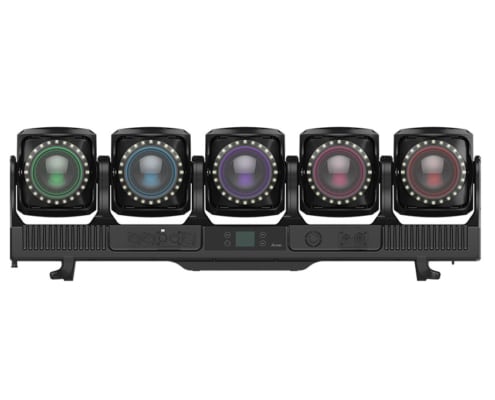 ACME Tornado lighting rental showing multi-head beam effects for professional lighting rentals