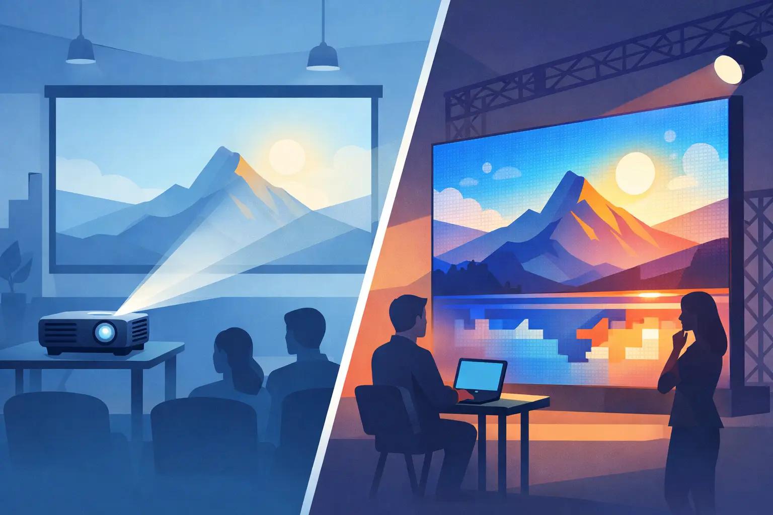 Projector Rental vs LED Wall: Which Fits? 2 Projector Rental vs LED Wall: Which Fits?